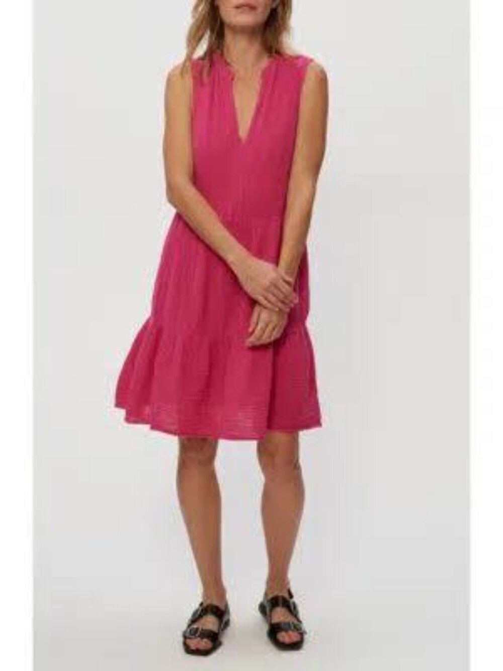Michael Stars hot pink daisy gauze dress size M